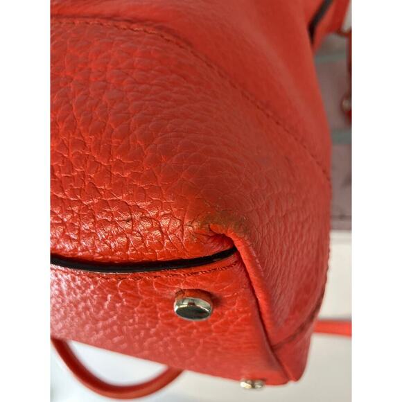 KATE SPADE LARGE ORANGE PEBBLED LEATHER CROSSBODY BAG - Picture 9 of 16